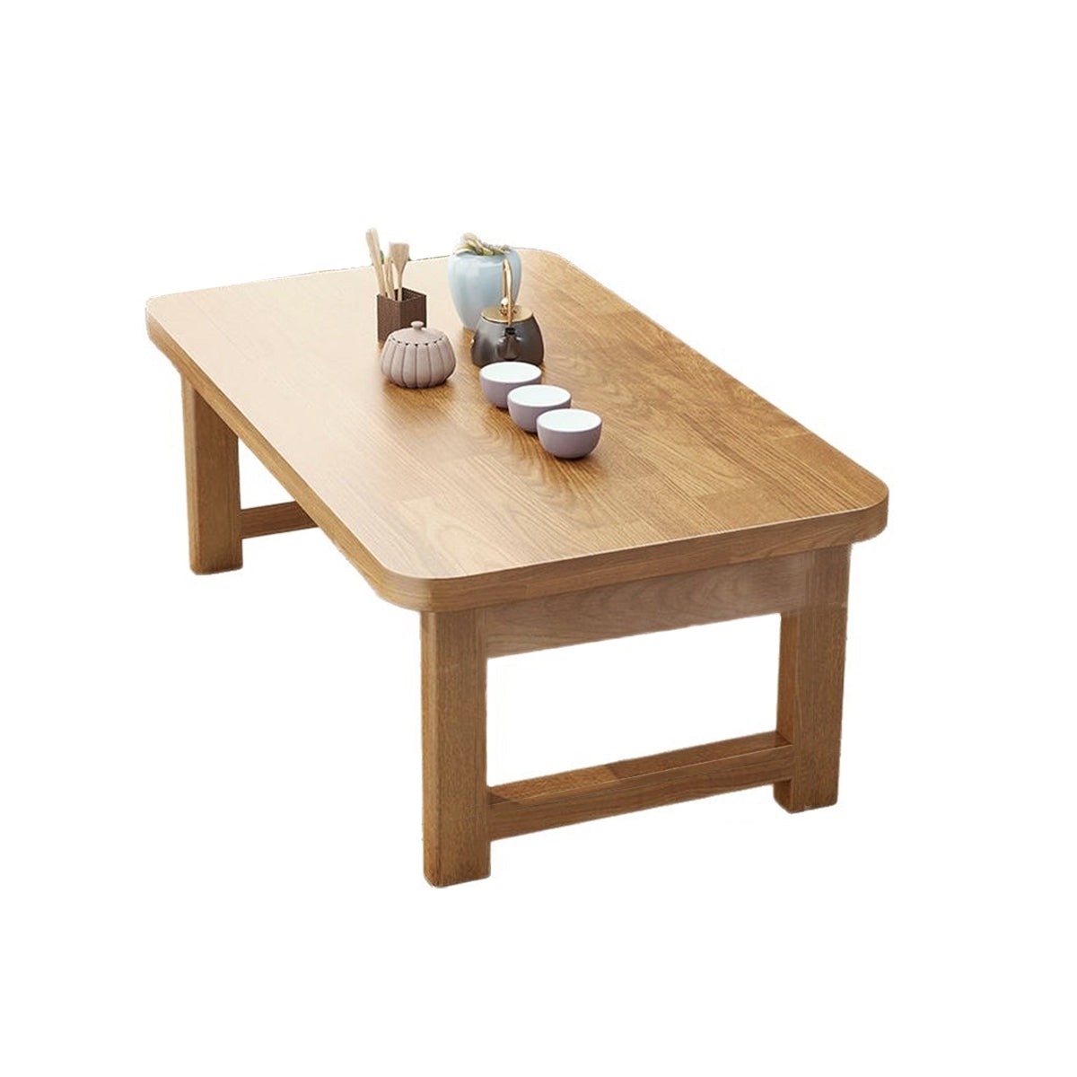 Foldable Solid Wood Low Table Compact Design